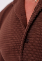 Camisa Masculina Tricot Touch Marrom