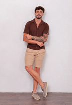 Camisa Masculina Tricot Touch Marrom