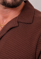 Camisa Masculina Tricot Touch Marrom