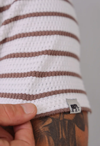 Camiseta Listrada Tricot Touch Marrom