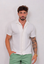 Camisa Masculina Tricot Touch Branca