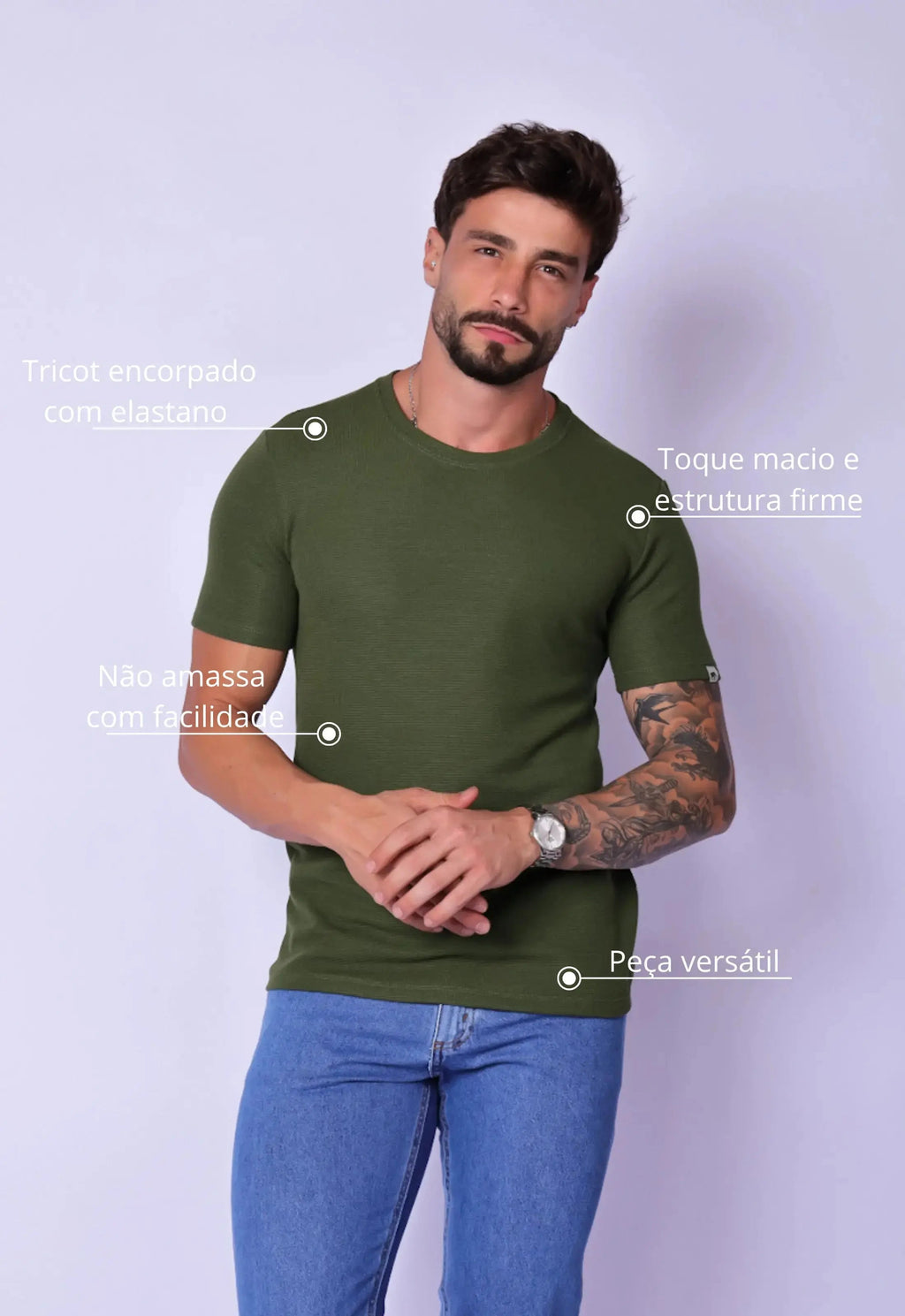 Camiseta Masculina Tricot Verde