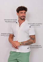 Camisa Masculina Tricot Touch Branca
