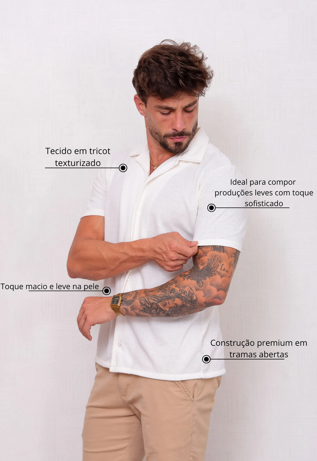 Camisa Masculina Tricot Branca