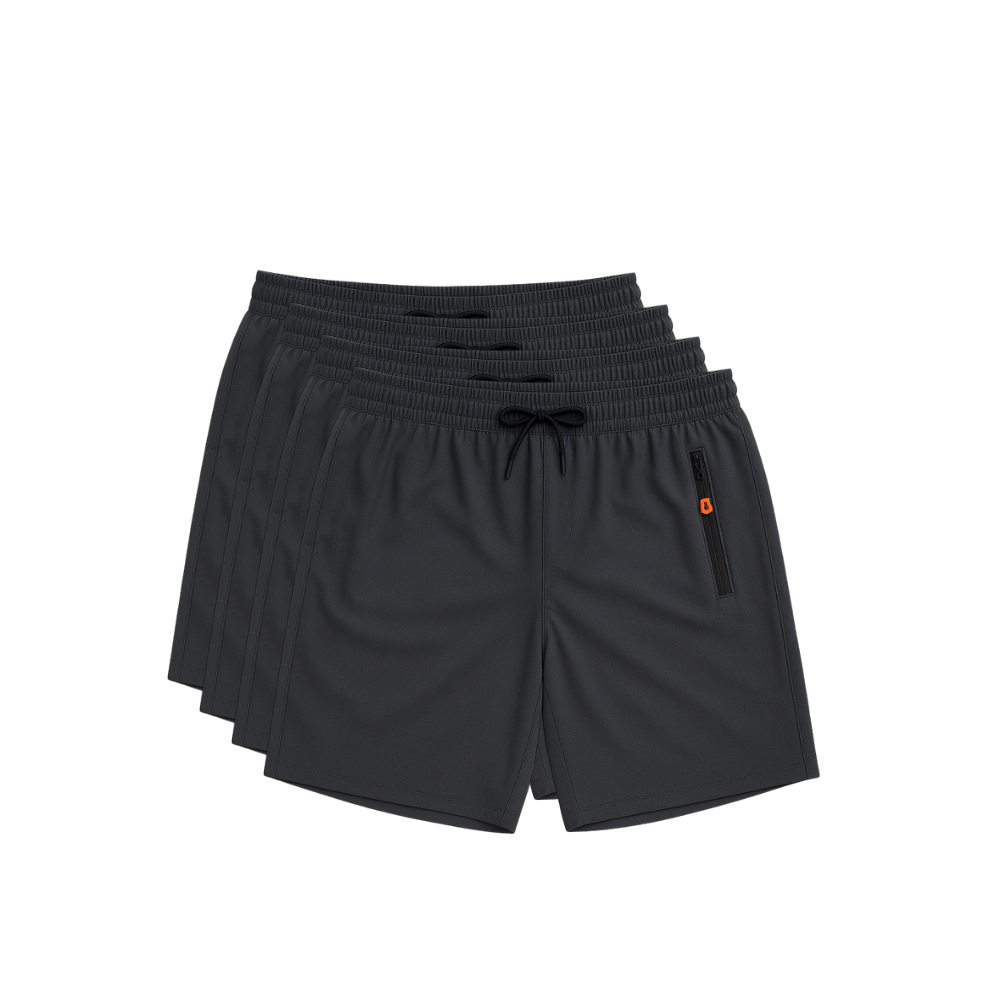 Kit 4 Bermudas DryFit Premium Evolut Performance, Secagem rápida, Bolso com Zíper e Ajuste Anatômico