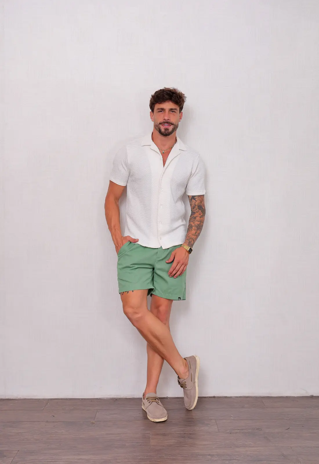 Camisa Masculina Tricot Touch Branca