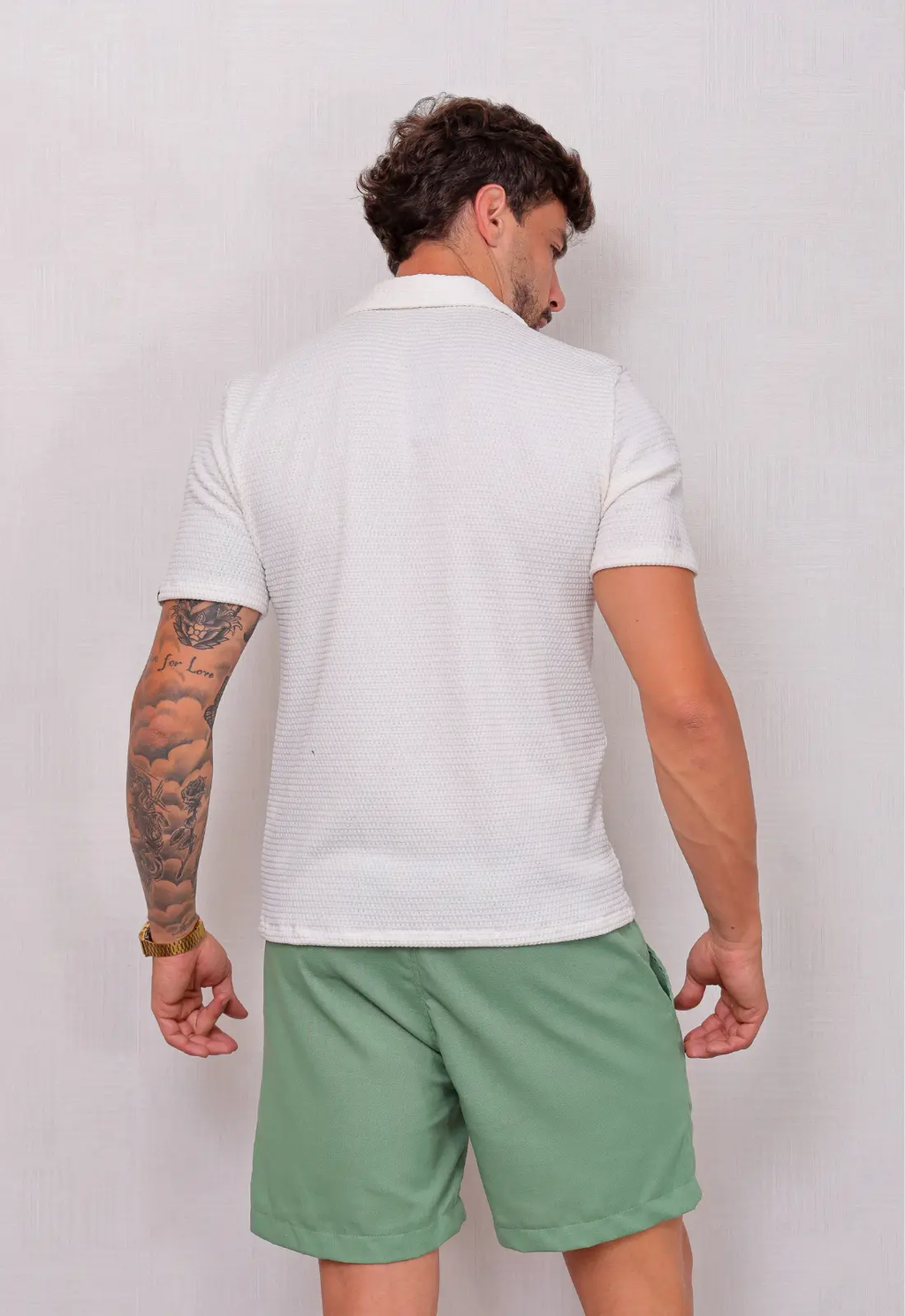 Camisa Masculina Tricot Touch Branca