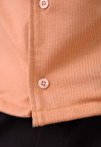 Camisa Masculina Slim Canelada Bege