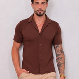 Camisa Masculina Tricot Touch Marrom