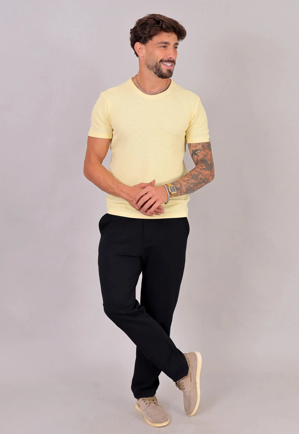 Camiseta Masculina Tricot Amarela