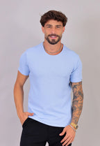 Camiseta Masculina Tricot Azul Claro