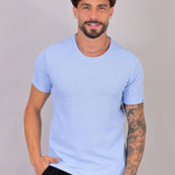 Camiseta Masculina Tricot Azul Claro