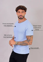 Camiseta Masculina Tricot Azul Claro