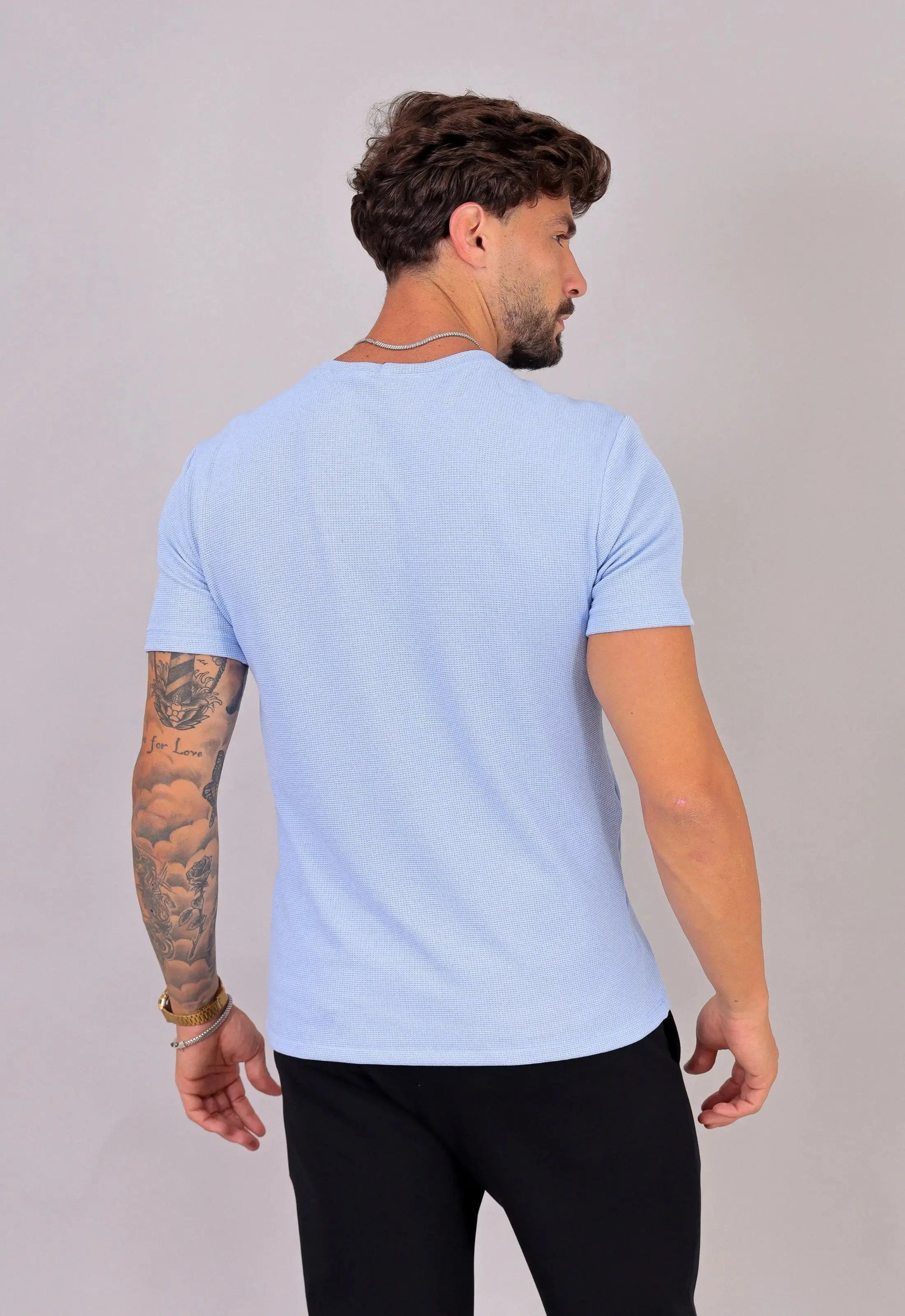Camiseta Masculina Tricot Azul Claro