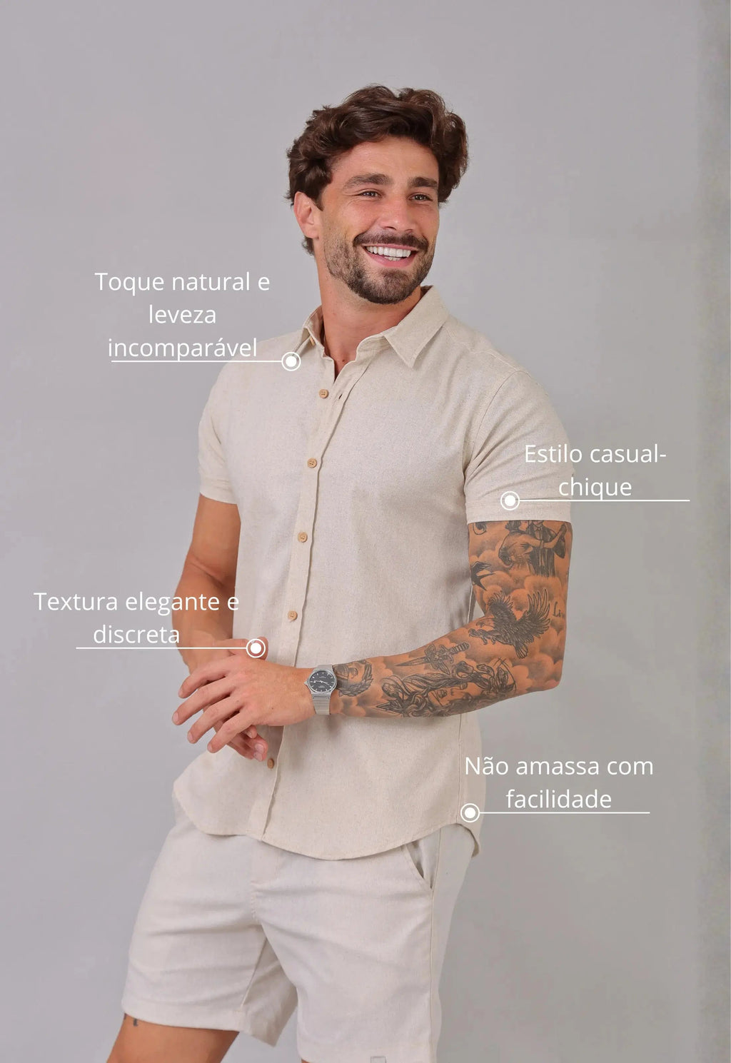 Camisa Masculina Linho com Viscose