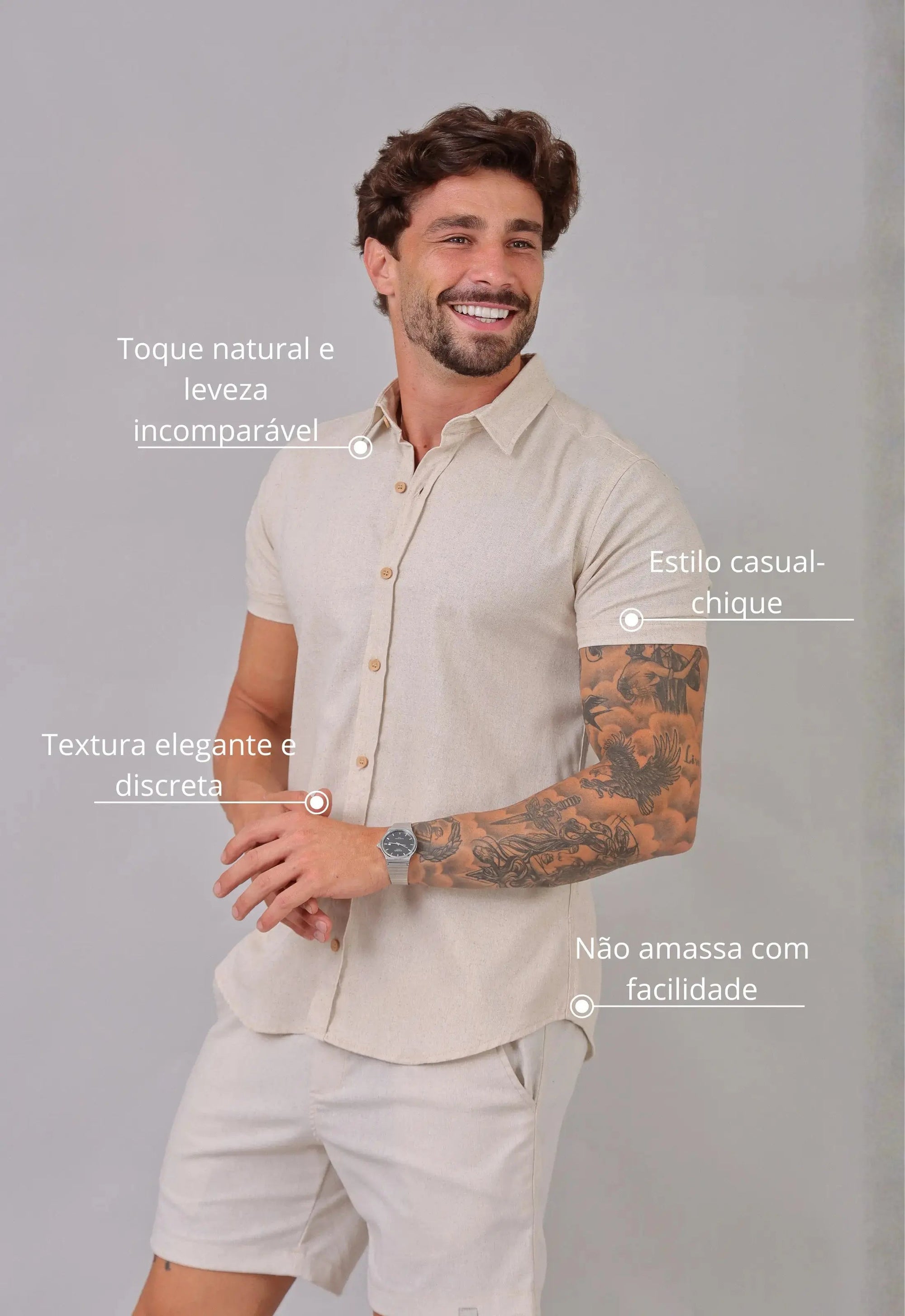 Camisa Masculina Linho com Viscose