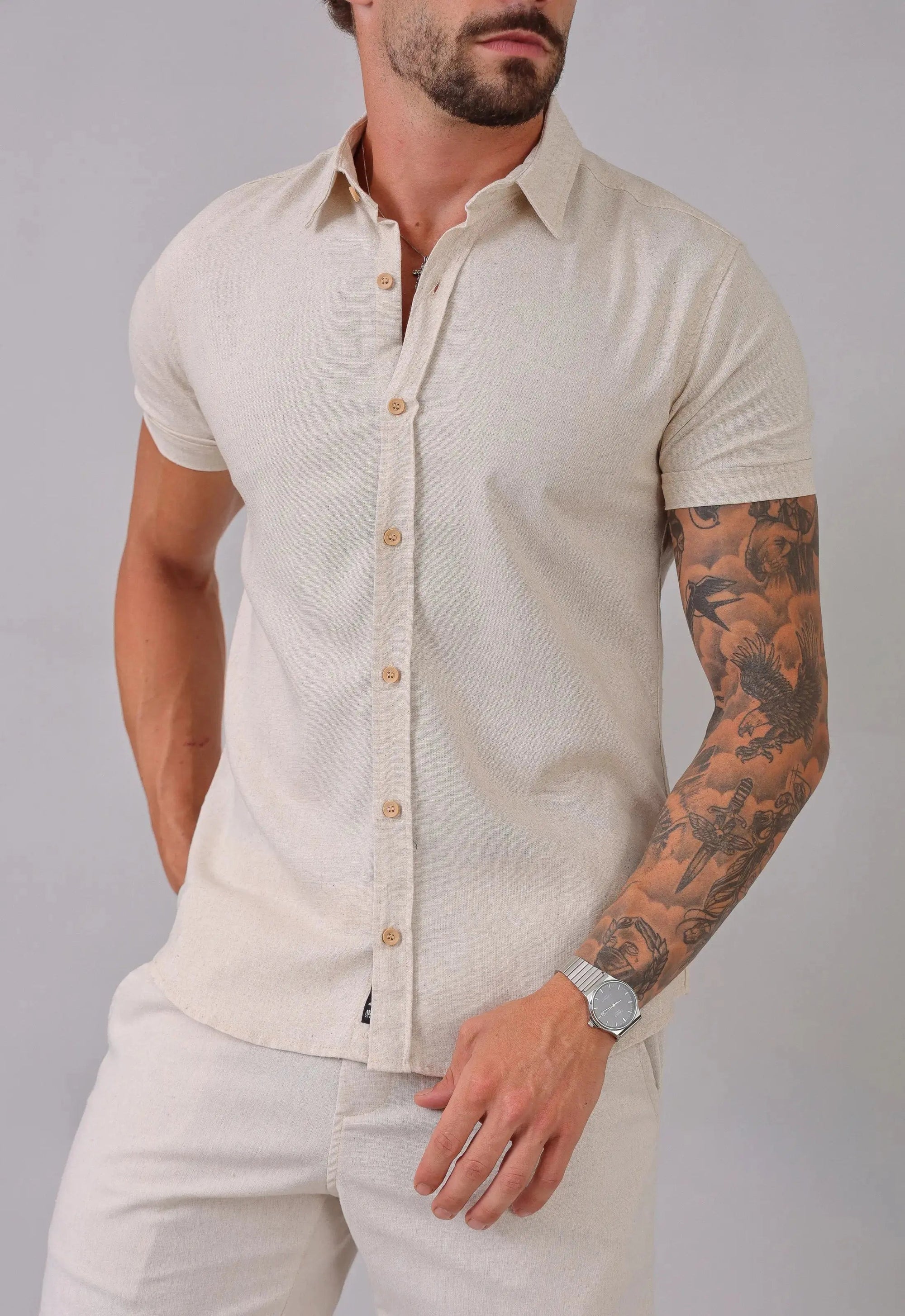 Camisa Masculina Linho com Viscose