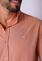 Camisa Masculina Gola Padre Tecido Leve Bege