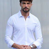 Camisa Masculina Manga Longa Slim Branca