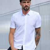 Camisa Masculina Manga Curta Flame Slim Branco