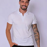 Camisa Polo Ziper Branca
