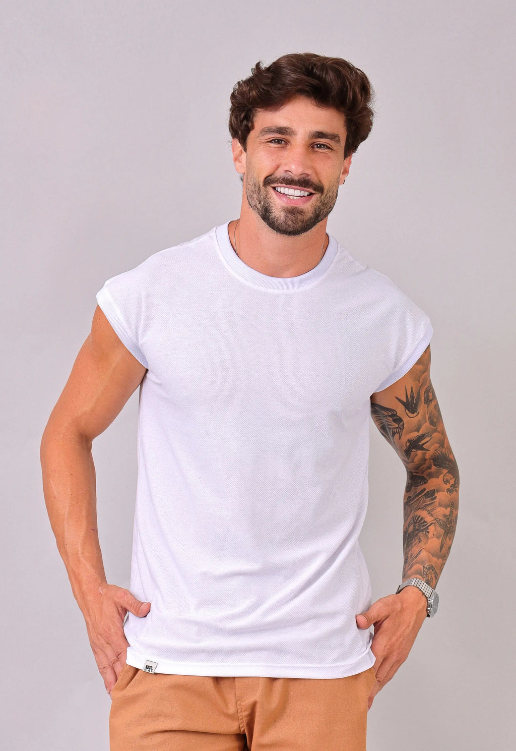 Camiseta Regata Machão Masculina Branca