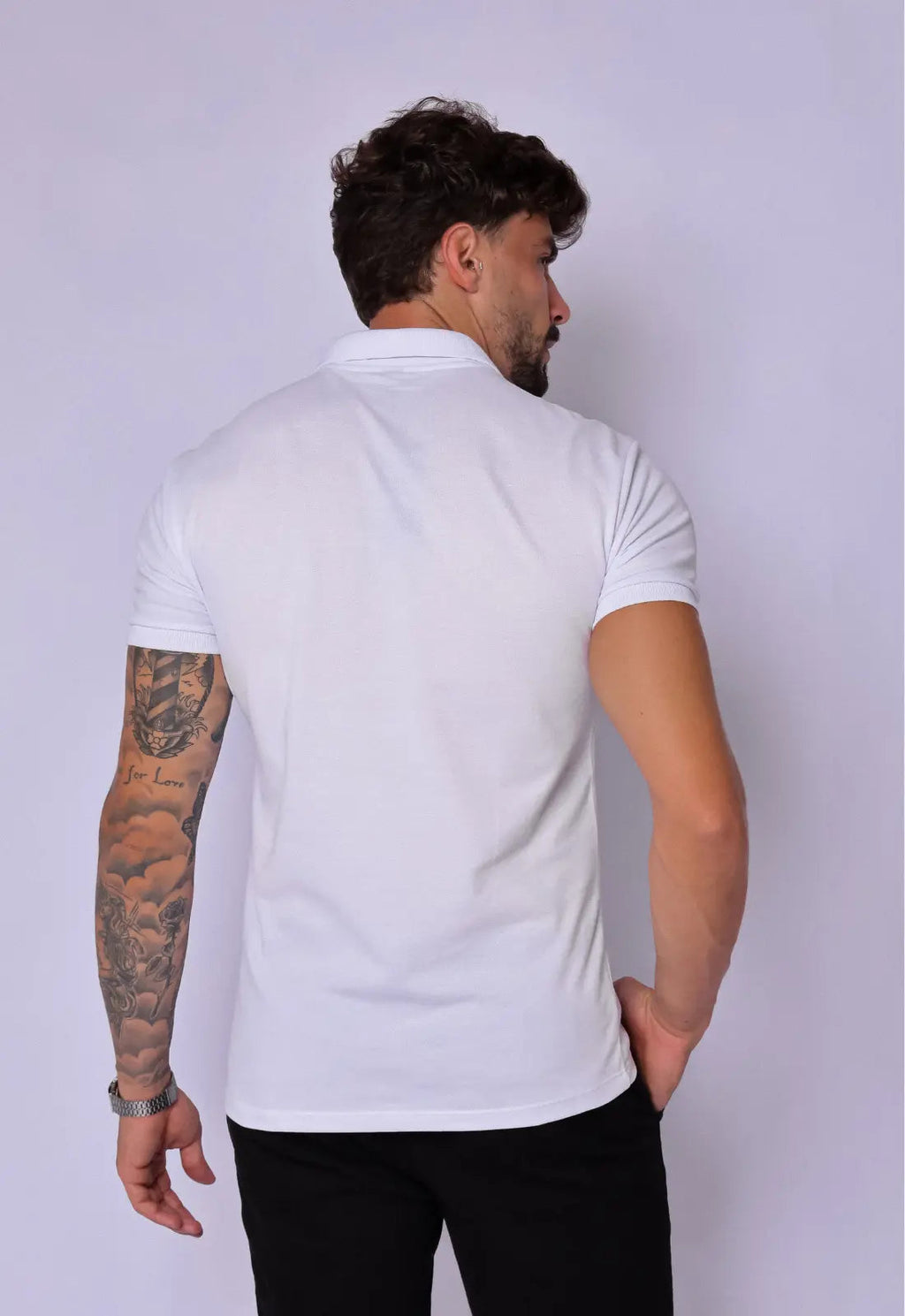 Camisa Polo Ziper Branca