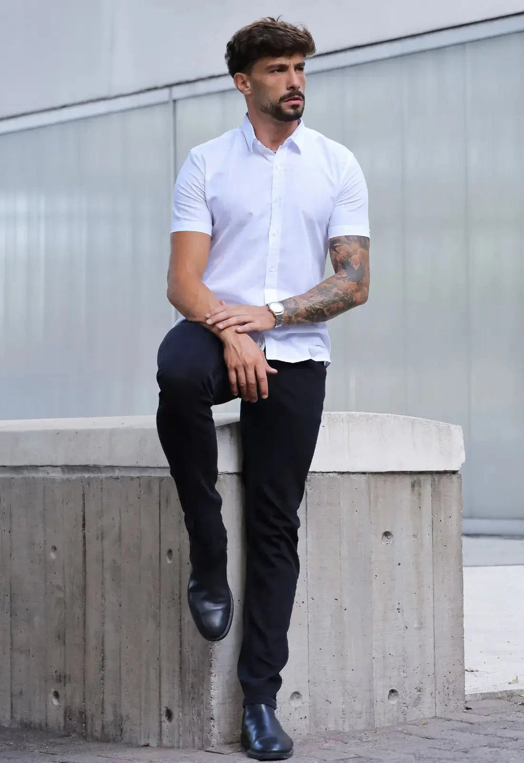 Camisa Masculina Manga Curta Flame Slim Branco