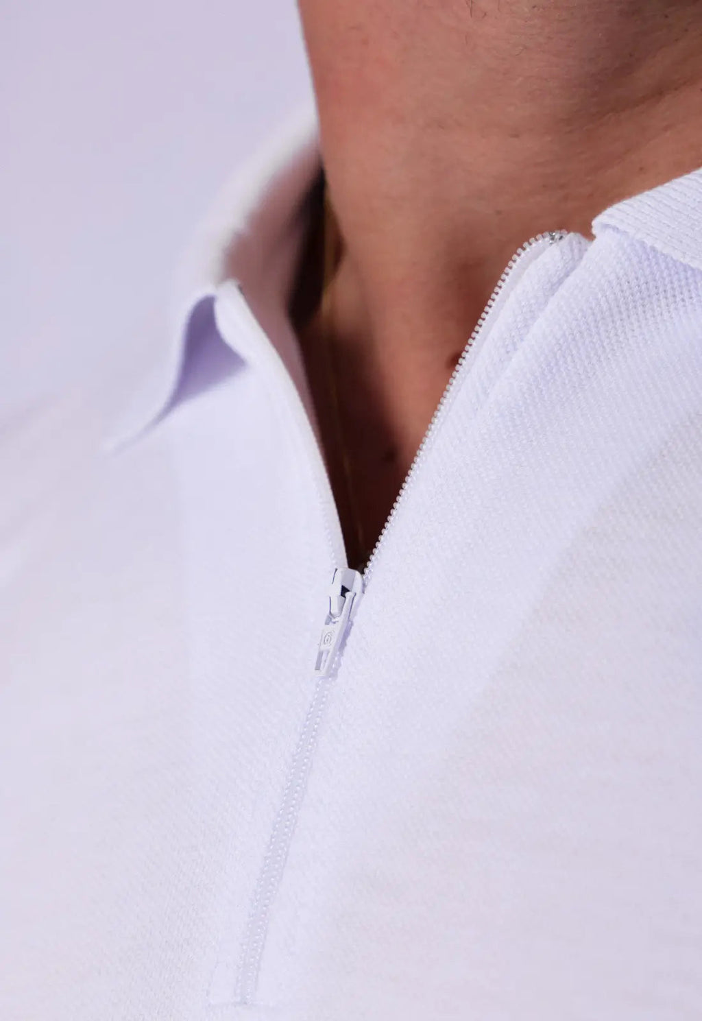 Camisa Polo Ziper Branca