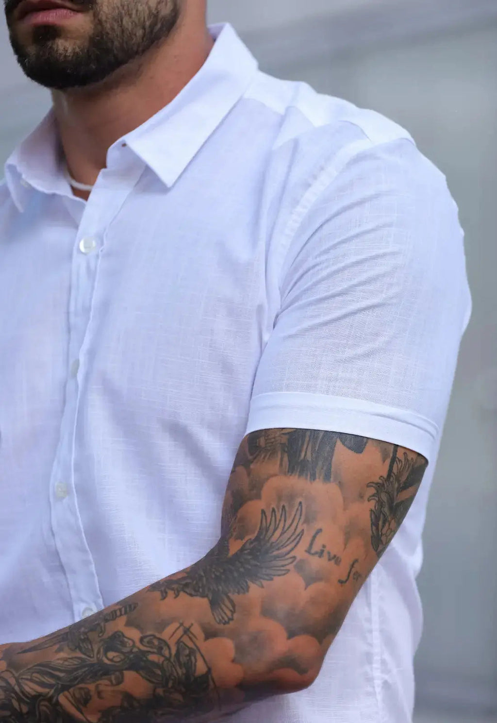 Camisa Masculina Manga Curta Flame Slim Branco