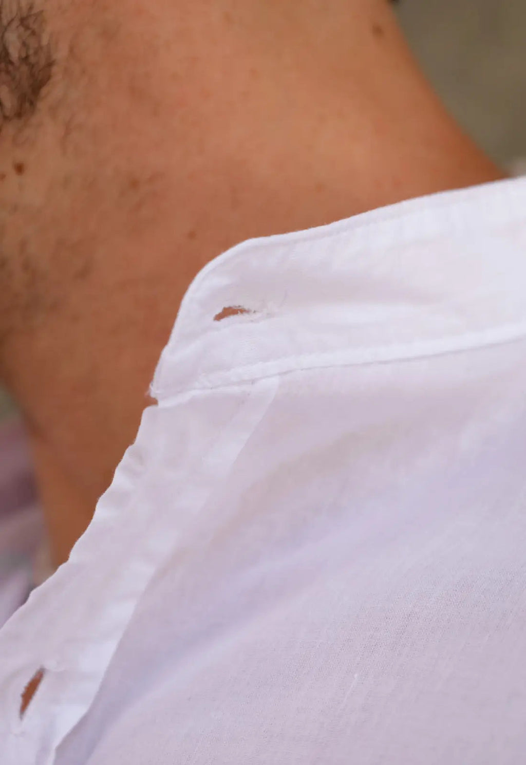 Camisa Masculina Gola Padre Tecido Leve Branca