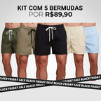 Kit 5 Bermudas Linho Premium | BLACK FRIDAY