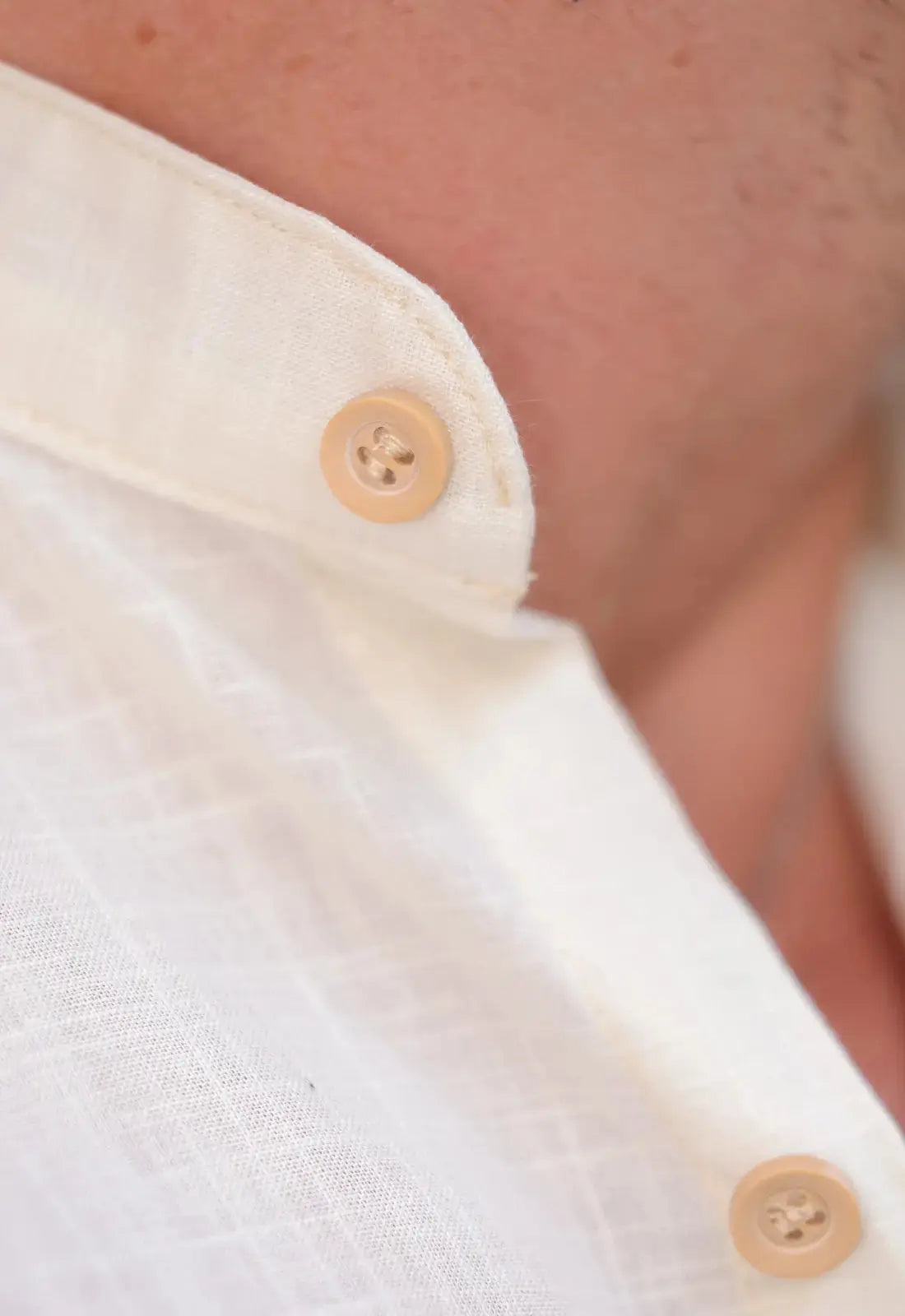 Camisa Masculina Manga Curta Gola Padre Slim Bege