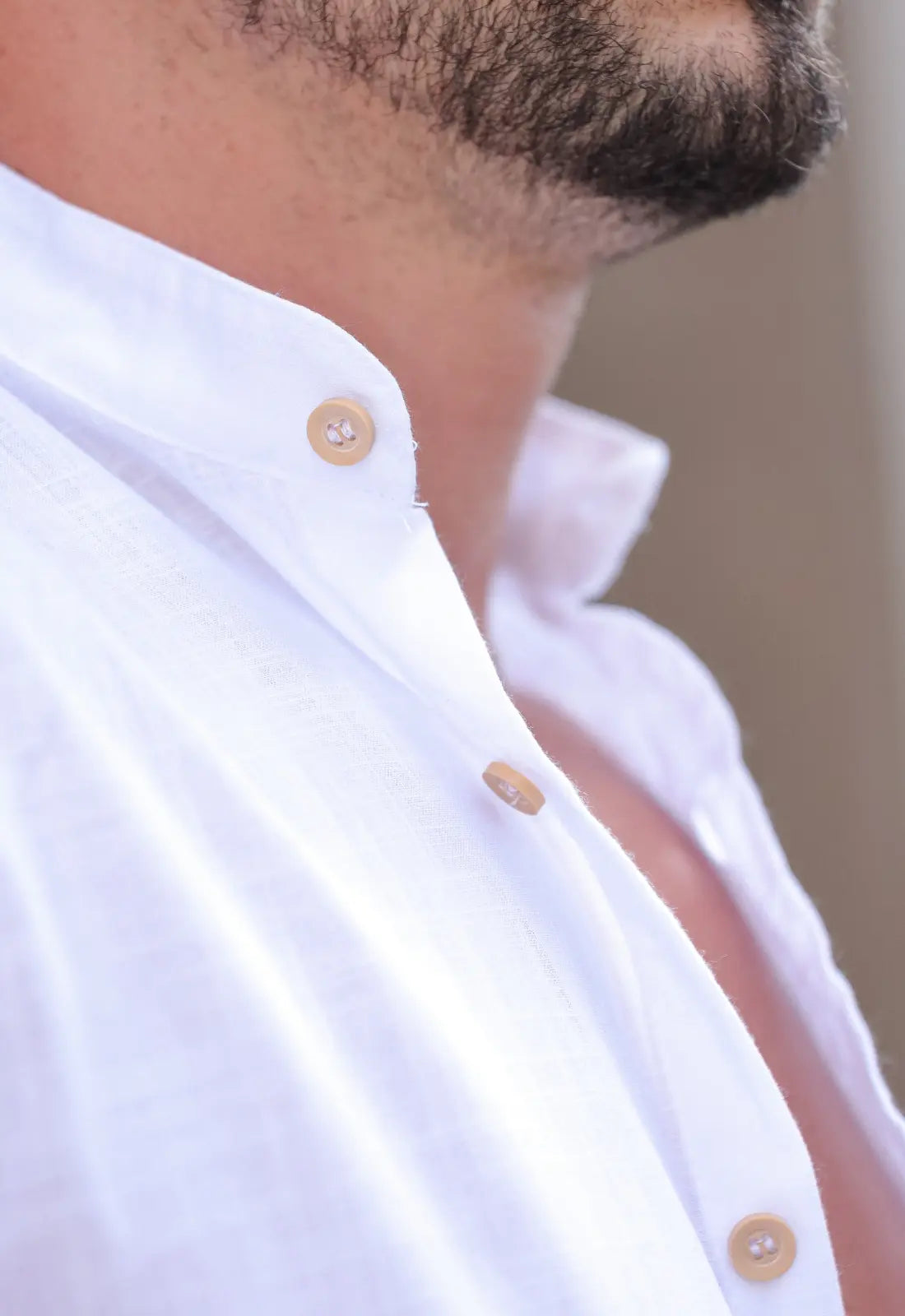 Camisa Masculina Manga Curta Gola Padre Slim Branca