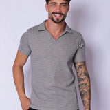 Camisa Polo Italiana Tricot Cinza