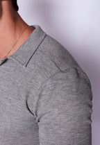 Camisa Polo Italiana Tricot Cinza