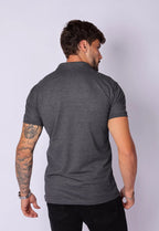 Camisa Polo Ziper Chumbo