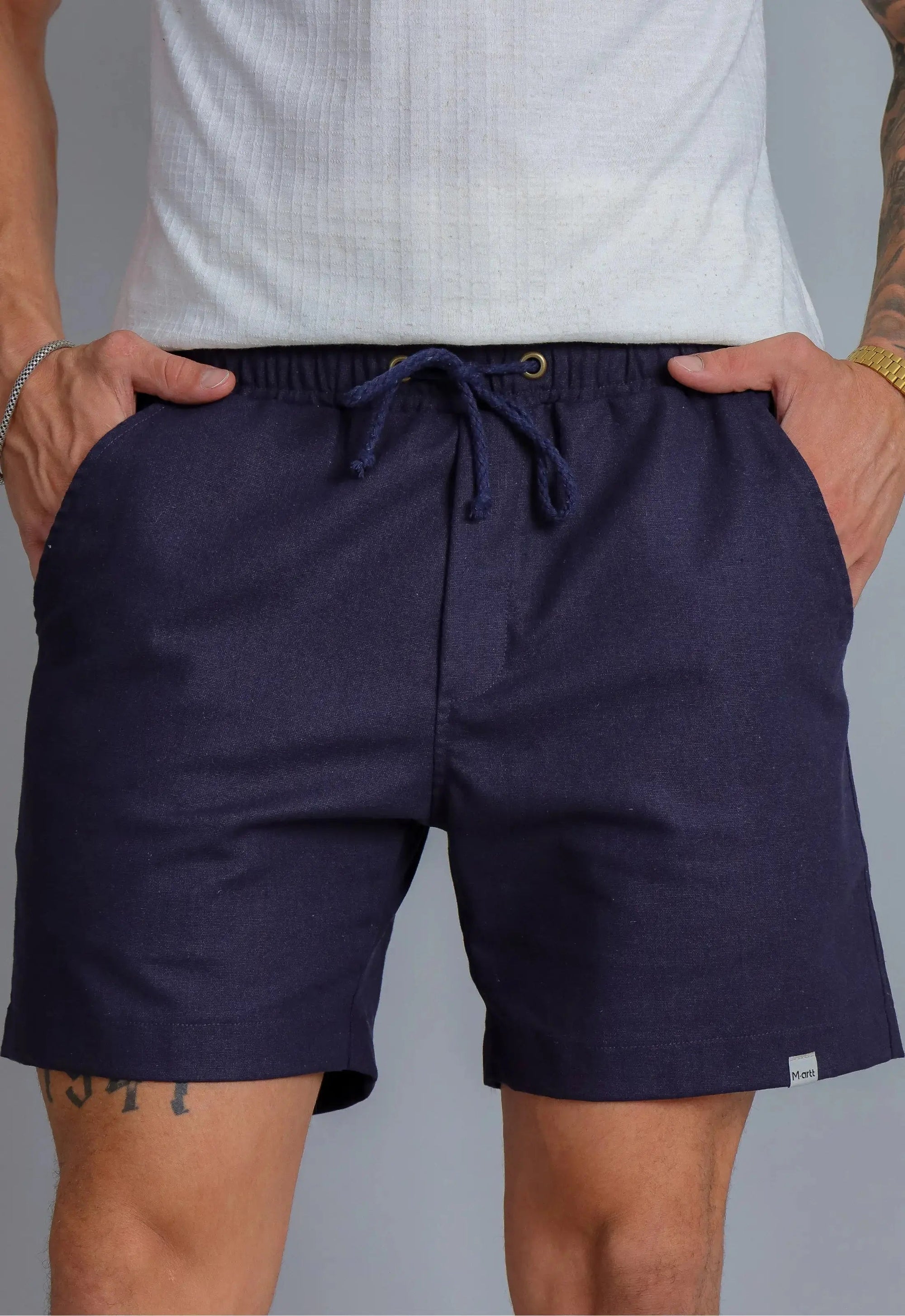 Shorts de Linho Masculino Marinho