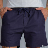 Shorts de Linho Masculino Marinho