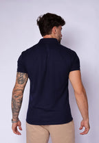 Camisa Polo Ziper Azul Marinho