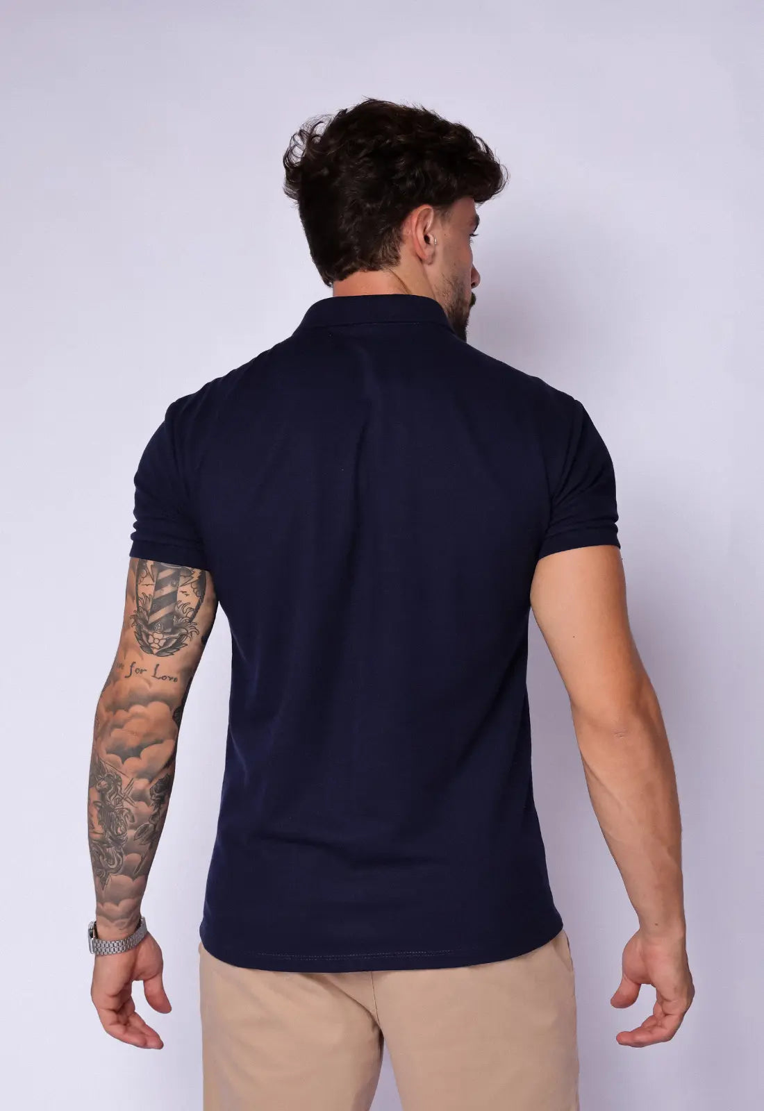 Camisa Polo Ziper Azul Marinho