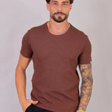 Camiseta Masculina Tricot Marrom Café