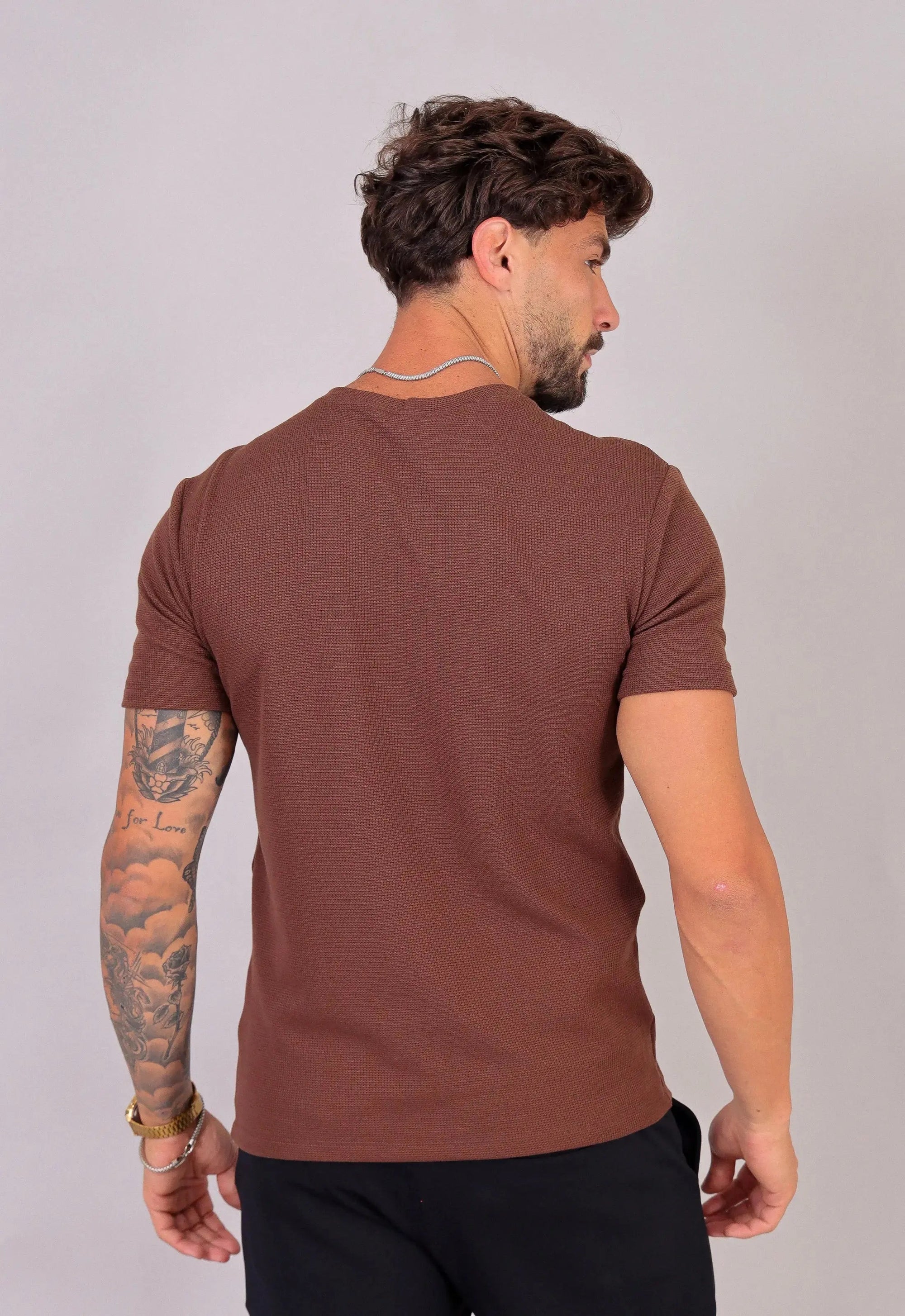 Camiseta Masculina Tricot Marrom Café