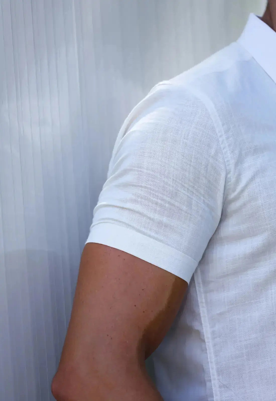 Camisa Masculina Manga Curta Flame Slim Bege