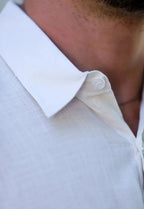 Camisa Masculina Manga Curta Flame Slim Bege