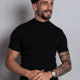 Camiseta Slim Gola Alta Preta