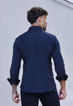 Camisa Masculina Manga Longa Slim Preta