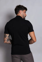 Camiseta Slim Gola Alta Preta