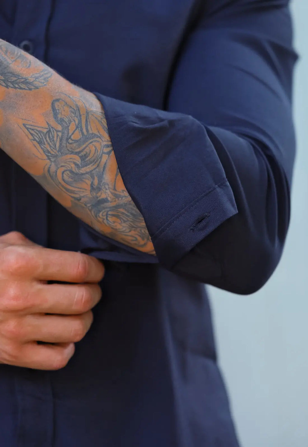 Camisa Masculina Manga Longa Slim Preta