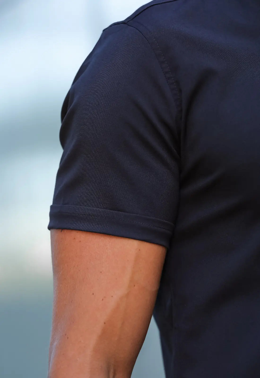 Camisa Masculina Manga Curta Slim Preta